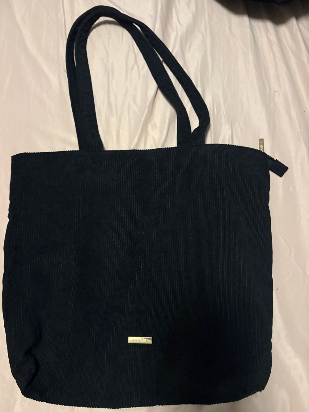 Velvet black tote bag